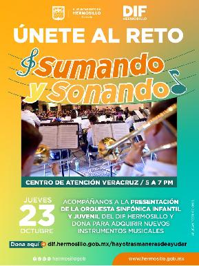 Invitan Tesorería Municipal y DIF Hermosillo unirse al reto para apoyar a la Orquesta Sinfónica Infantil y Juvenil