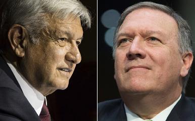Plana mayor de EU, encabezada por Pompeo se reunirá con AMLO y su equipo