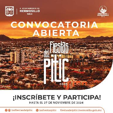 Abre IMCA convocatoria de las Fiestas del Pitic 2025