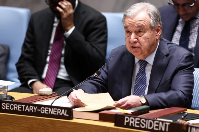 António Guterres en el Consejo de Seguridad mientras se debate la supuesta muerte de Ali Jameneí