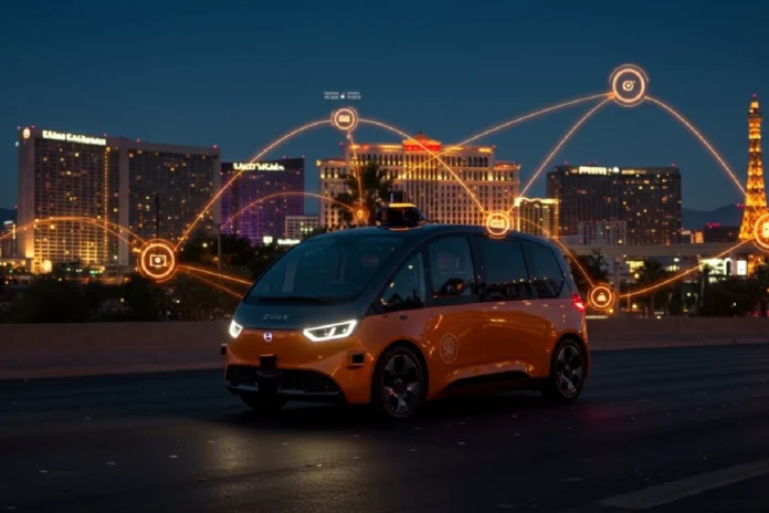 Auto autónomo de Uber con tecnología Nvidia circulando en ciudad inteligente