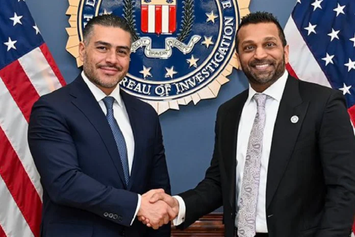 Omar García Harfuch en reunión con director del FBI en Washington