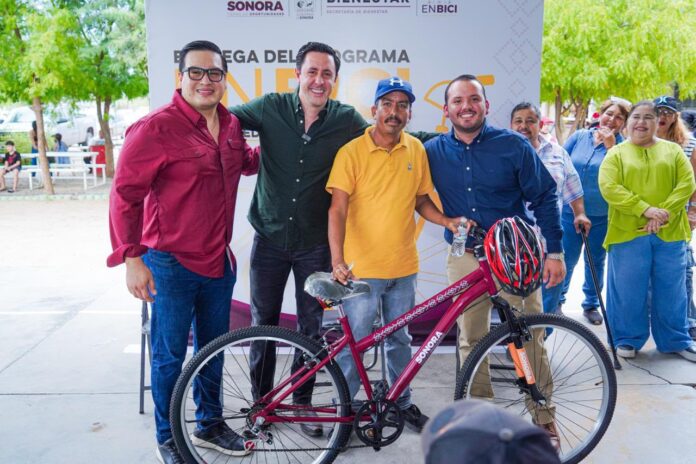 Entrega de bicicletas del programa EnBici en San Pedro El Saucito, Hermosillo