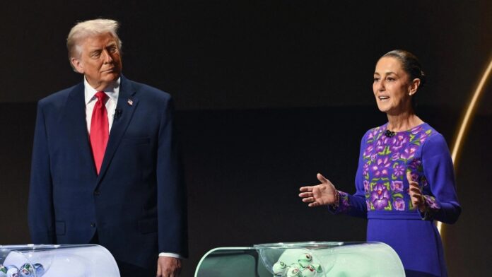 Claudia Sheinbaum y Donald Trump durante un encuentro oficial previo a la final del Mundial 2026