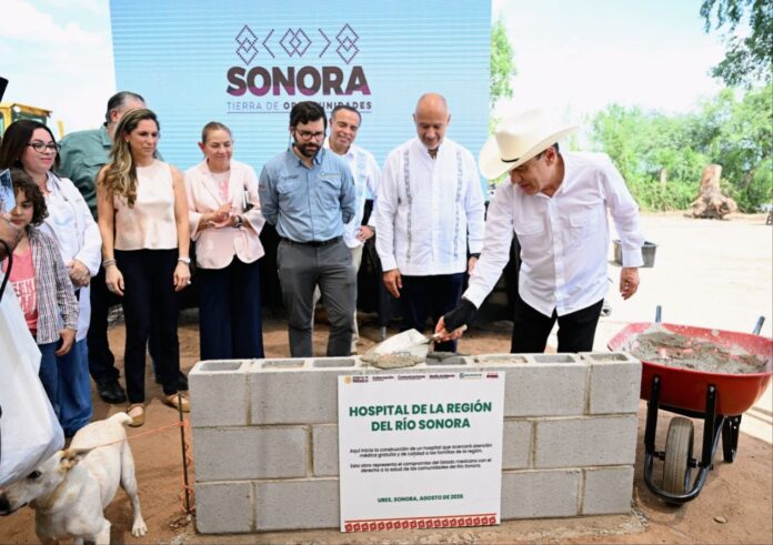 Alfonso Durazo y autoridades colocan la primera piedra del Hospital Regional del Río Sonora en Ures