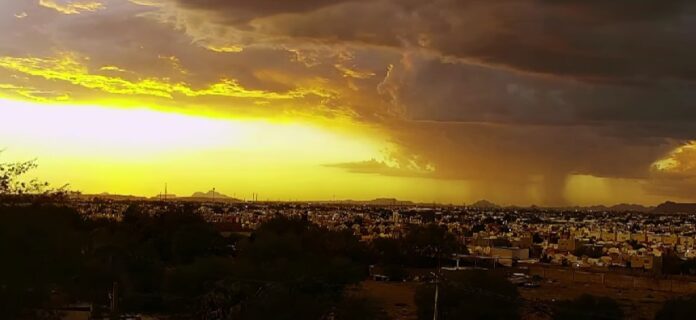 Posible tormenta eléctrica sobre Hermosillo Sonora con fuertes rachas de viento