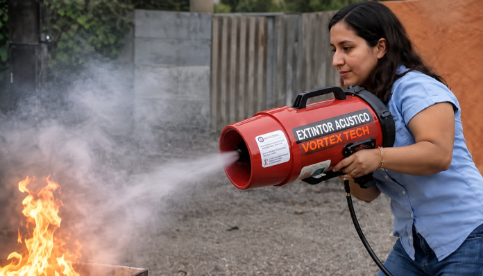 Estudiante de Tamaulipas desarrolla prototipo para apagar fuego con ondas acústicas
