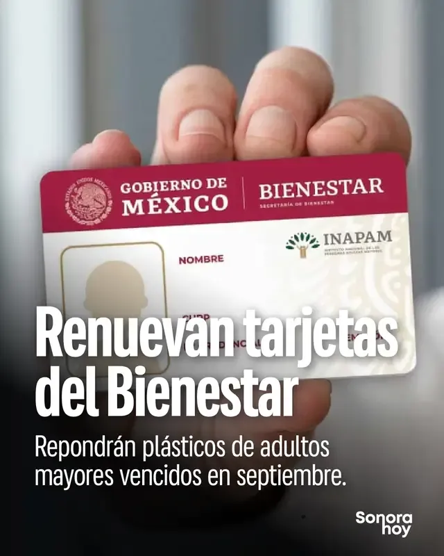 En Sonora comenzó una jornada para renovar 4,996 plásticos que vencieron en septiembre. Incluye a personas adultas mayores de Hermosillo, Cananea, Cajeme, Nogales y San Luis Río Colorado. Comparte la información con quien esté esperando su reposición y confirma las indicaciones mediante los canales oficiales de Bienestar. #Sonora #Bienestar #AdultosMayores