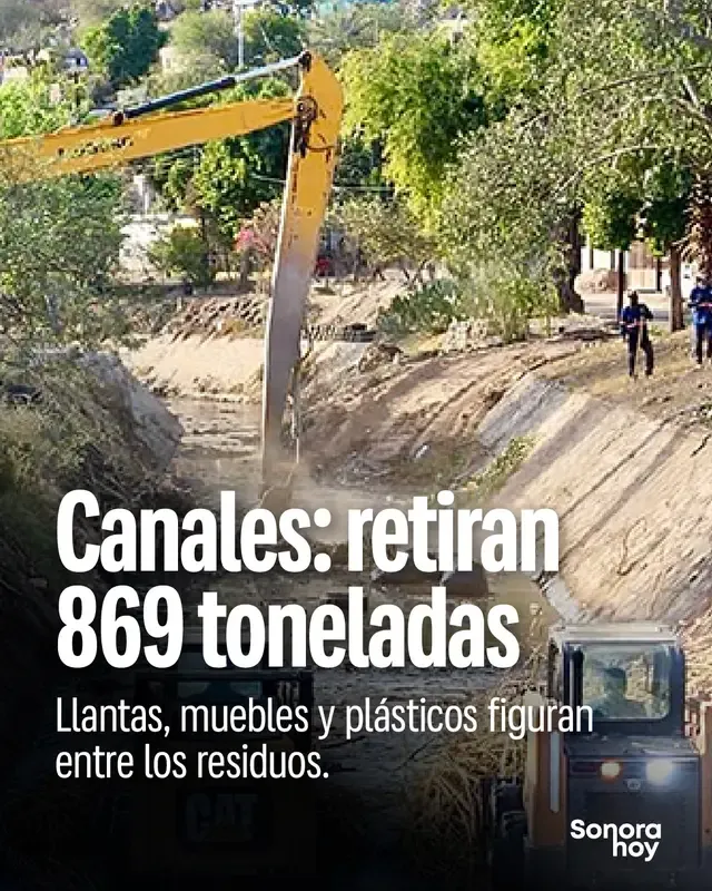 El Ayuntamiento reportó el retiro de 869 toneladas de residuos de canales y arroyos de Hermosillo en lo que va del año. Cuando estos materiales se acumulan, dificultan el desfogue de la lluvia. ¿Qué falta en tu colonia: limpieza más frecuente, vigilancia contra quienes tiran basura o ambas? #Hermosillo #Sonora #Lluvias