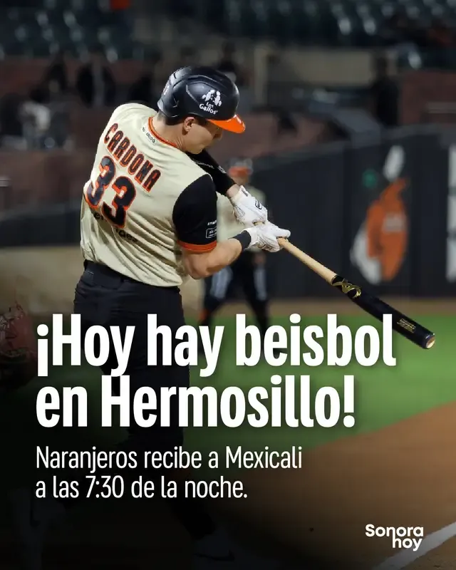 Naranjeros vuelve al estadio Fernando Valenzuela para su inauguración en casa frente a los Águilas de Mexicali. 📅 Jueves 15 de octubre. 🕢 7:30 de la noche, hora de Sonora. 📍 Estadio Fernando Valenzuela. Nueva temporada y otra oportunidad de disfrutar el beisbol con la afición naranja. ¿Con quién vas al estadio y cuál es tu pronóstico para esta noche? #Naranjeros #Hermosillo #LMP #Beisbol #SonoraHoy