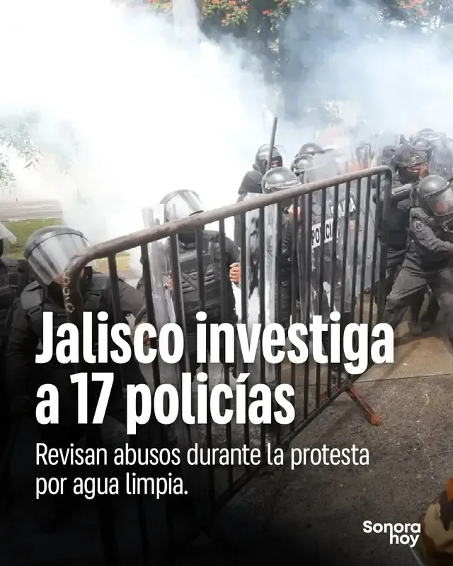 Ahora, 17 agentes están bajo investigación en Jalisco. La revisión deberá esclarecer su actuación durante la protesta en Guadalajara. ¿Qué tendría que pasar para recuperar la confianza ciudadana? #Jalisco #Guadalajara #Agua #SonoraHoy